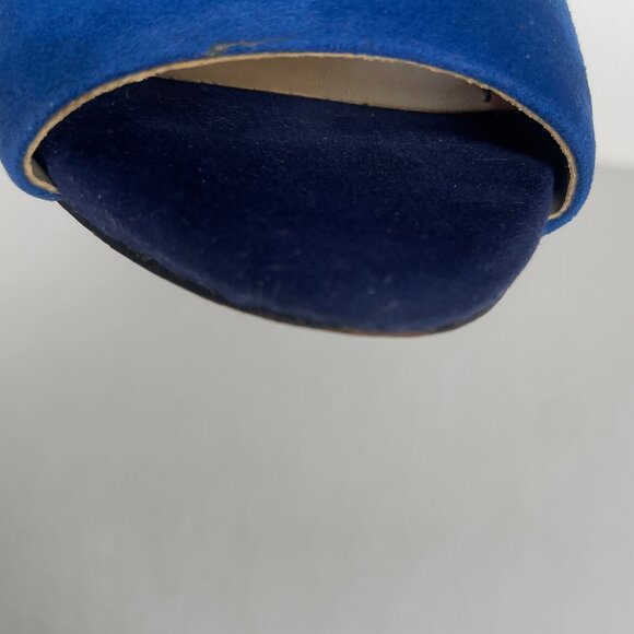 BCBGeneration Idalaha Blue 2-Tone Colorblock Open Toe Heel Shoes Sz 8.5 Party - Picture 7 of 11